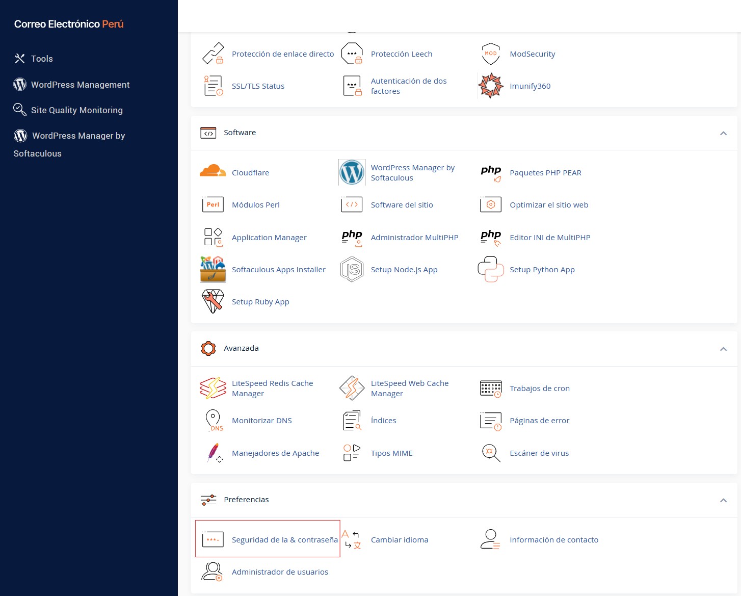 ¿Cómo cambiar la contraseña del cPanel?